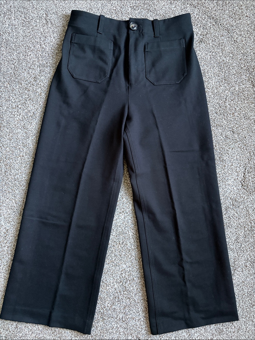 Anthropologie women’s black high waisted wide leg black pants size 8